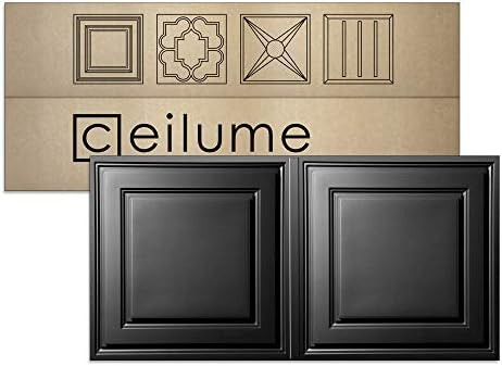 Ceilume 12 pc Stratford Ultra-Thin Feather-Light 2x4 Lay in Ceiling Tiles - for Use in 1" T-Bar C... | Amazon (US)