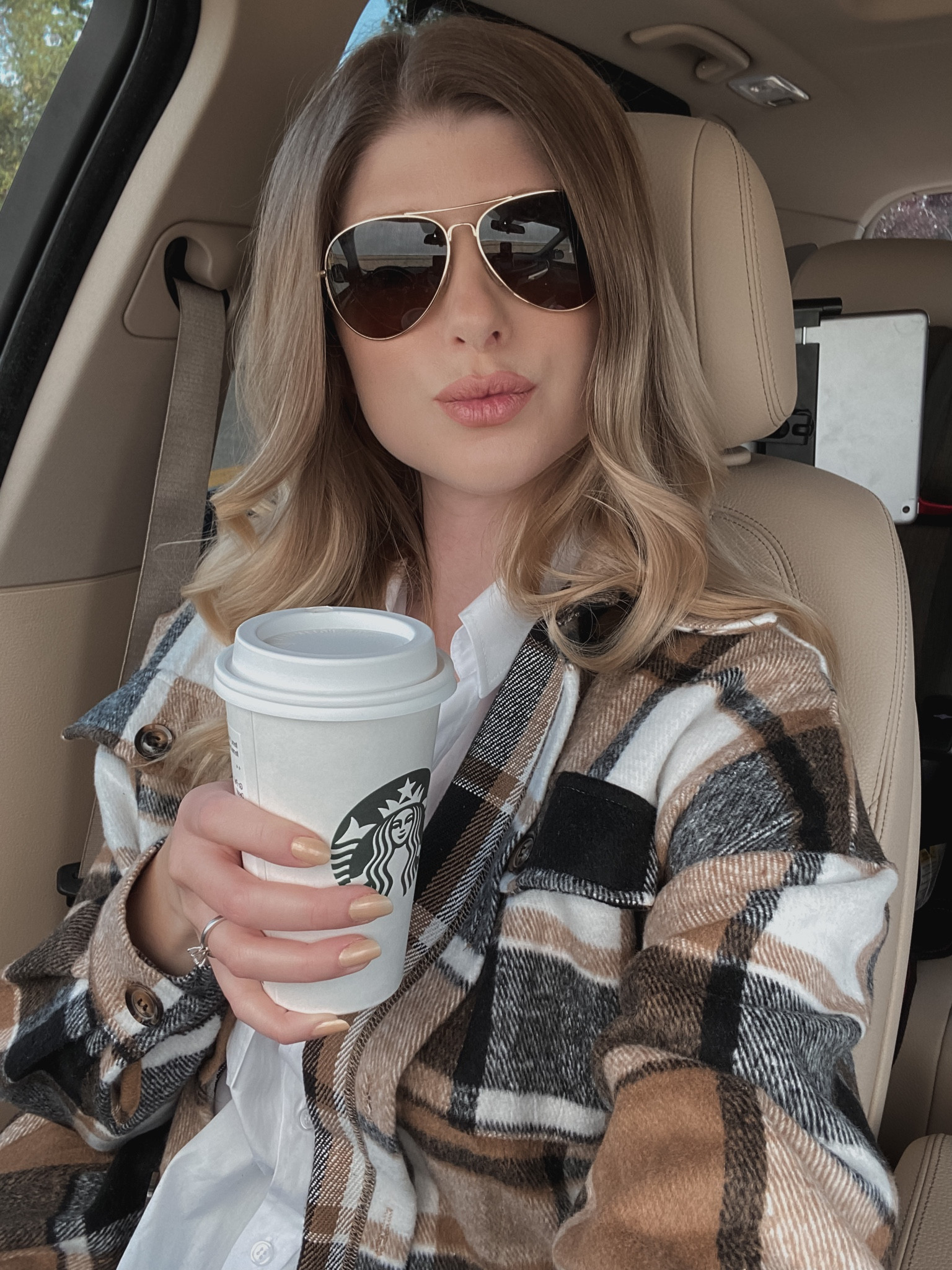 First pumpkin spice of the season! Wearing long oversize plaid shacket, on sale! Leggings, and long poplin shirt!  Thanks for stopping by 💃


#LTKSeasonal #LTKSale #LTKU