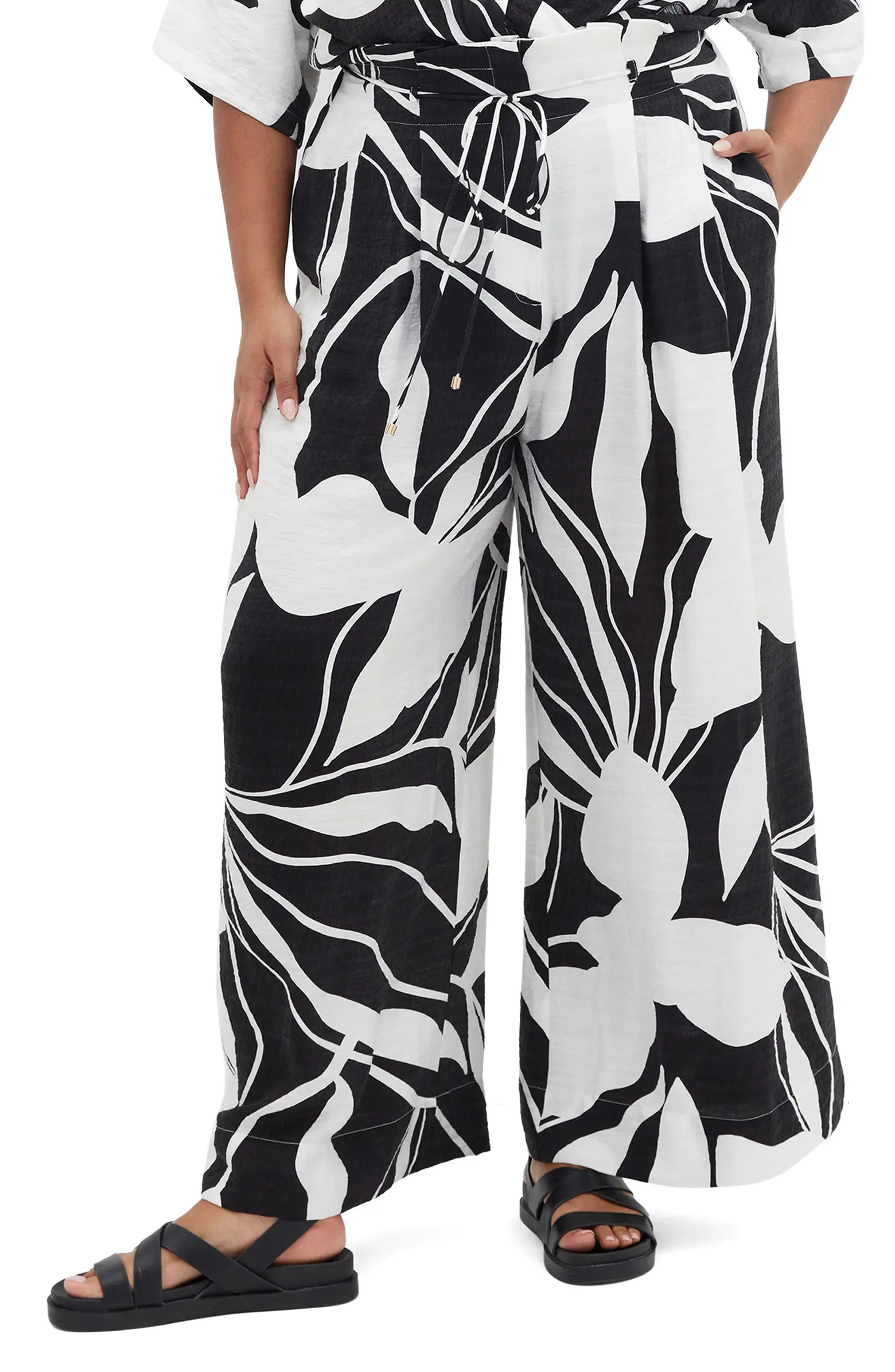 City Chic Resort Floral Print Wide Leg Pants | Nordstrom | Nordstrom