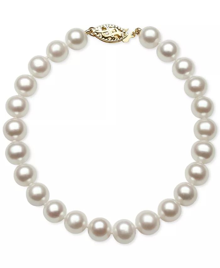 Belle de Mer Cultured Freshwater Pearl Bracelet (7mm) in 14k Gold - Macy's | Macy's