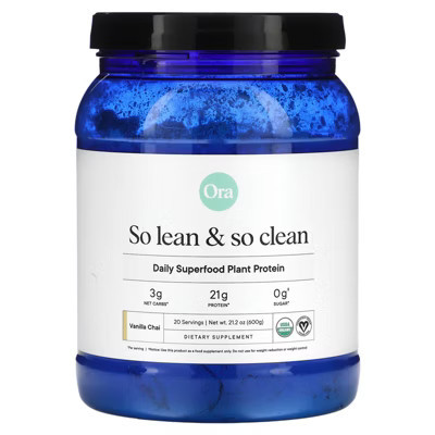 Ora So Lean & So Clean, Daily Superfood Plant Protein, Vanilla Chai, 21.2 oz (600 g) | Target