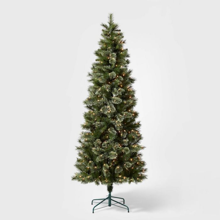 7.5ft Pre-lit Artificial Christmas Tree Slim Virginia Pine with Clear Lights - Wondershop™ | Target