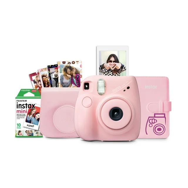 Fujifilm INSTAX Mini 7+ Bundle (10-Pack Film, Album, Camera Case, Stickers), Light Pink, Brand Ne... | Walmart (US)
