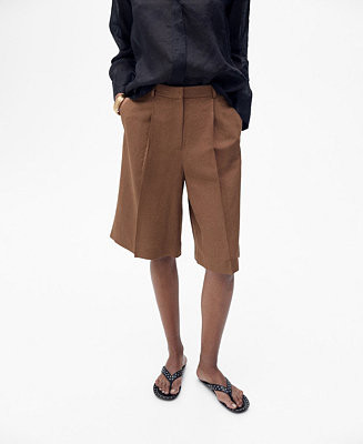 Women's Linen-Blend Suit Bermuda Shorts | Macy's