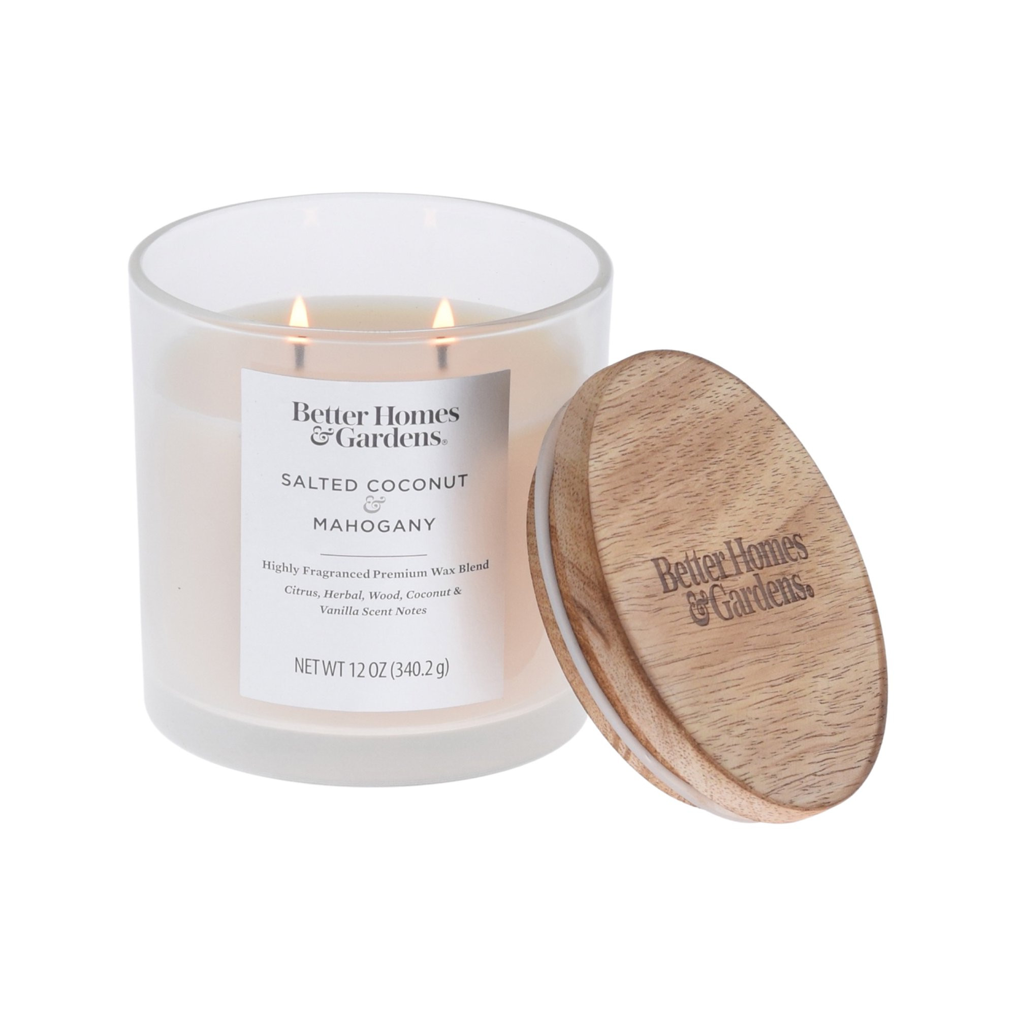 Better Homes & Gardens Salted Coconut Mahogany Scented 2-Wick Ombre Jar Candle 12oz | Walmart (US)