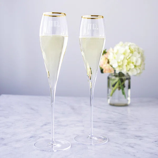 Gatsby 7 oz. Glass Flutes (Set of 2) | Wayfair North America