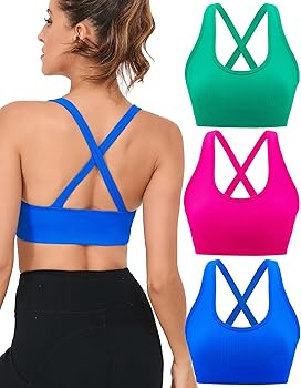 RUNNING GIRL Sports Bras for Women,Sexy Crisscross Back Seamless Padded Sports Bra High Support w... | Amazon (US)