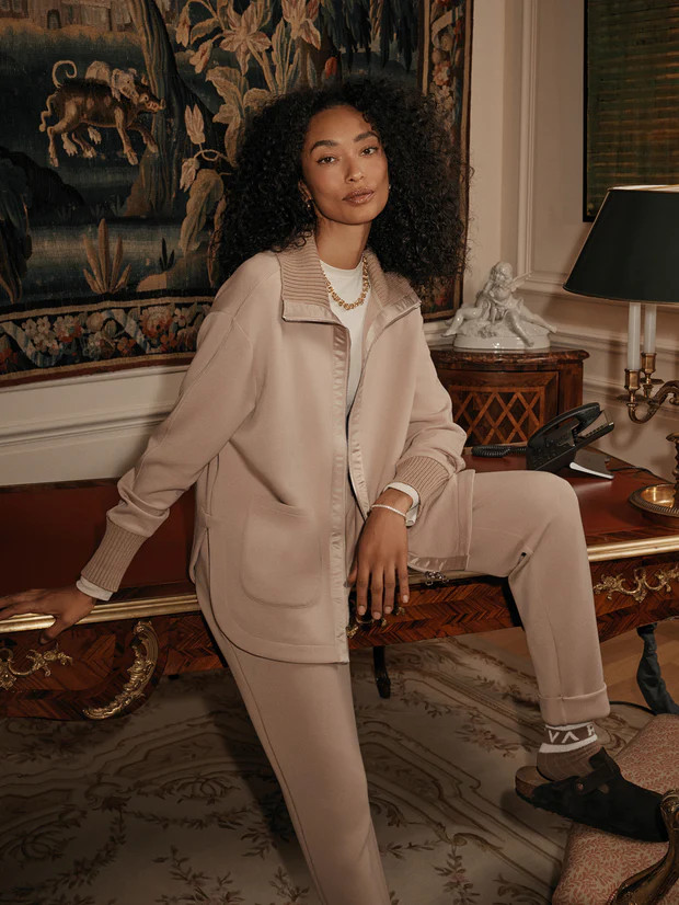 Niamh Zip-Through SweatMade in our DoubleSoft® fabric with sateen details, Niamh will add elegan... | Varley US
