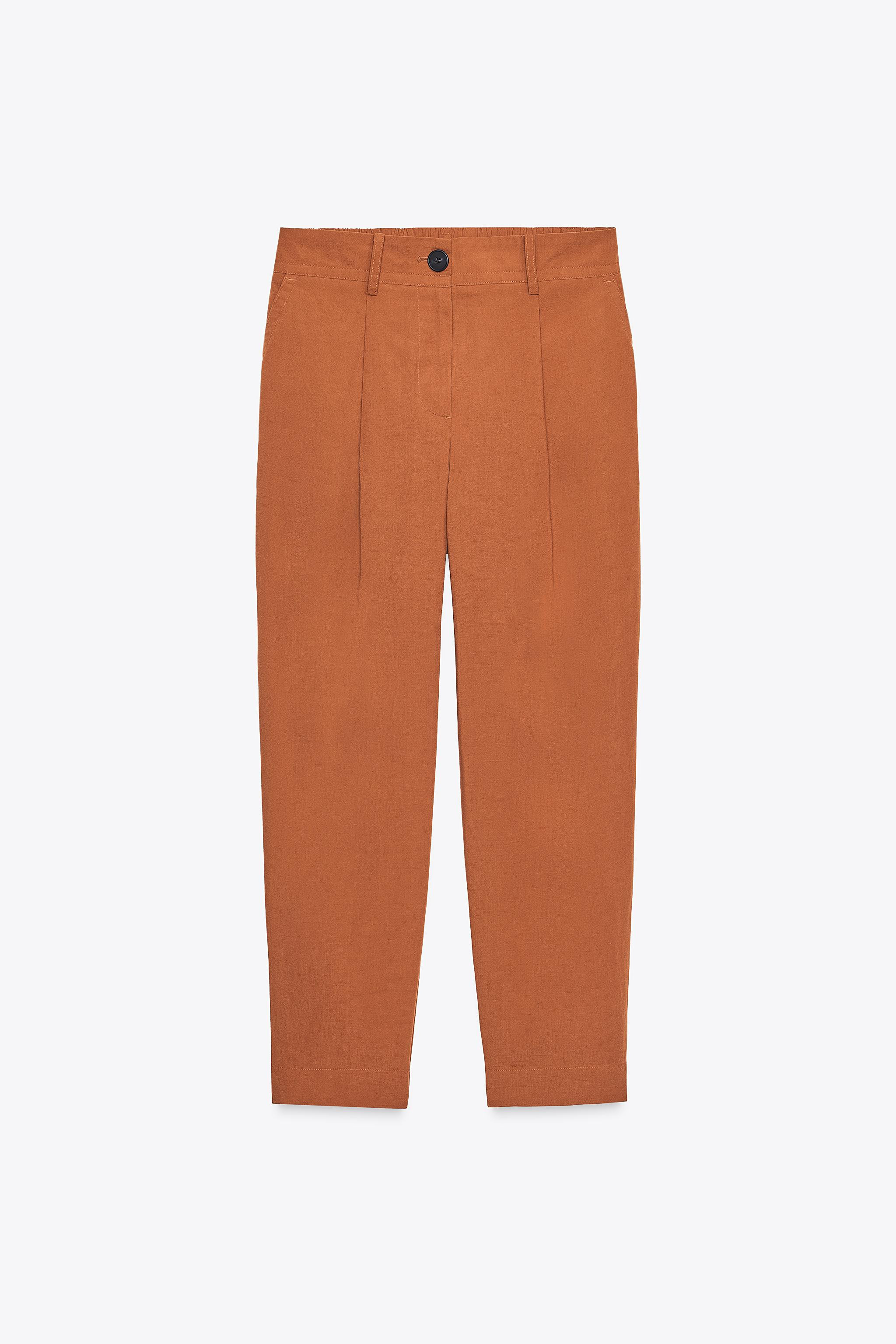 PLEATED ELASTIC WAIST PANTS Terracotta Sand | Zara US