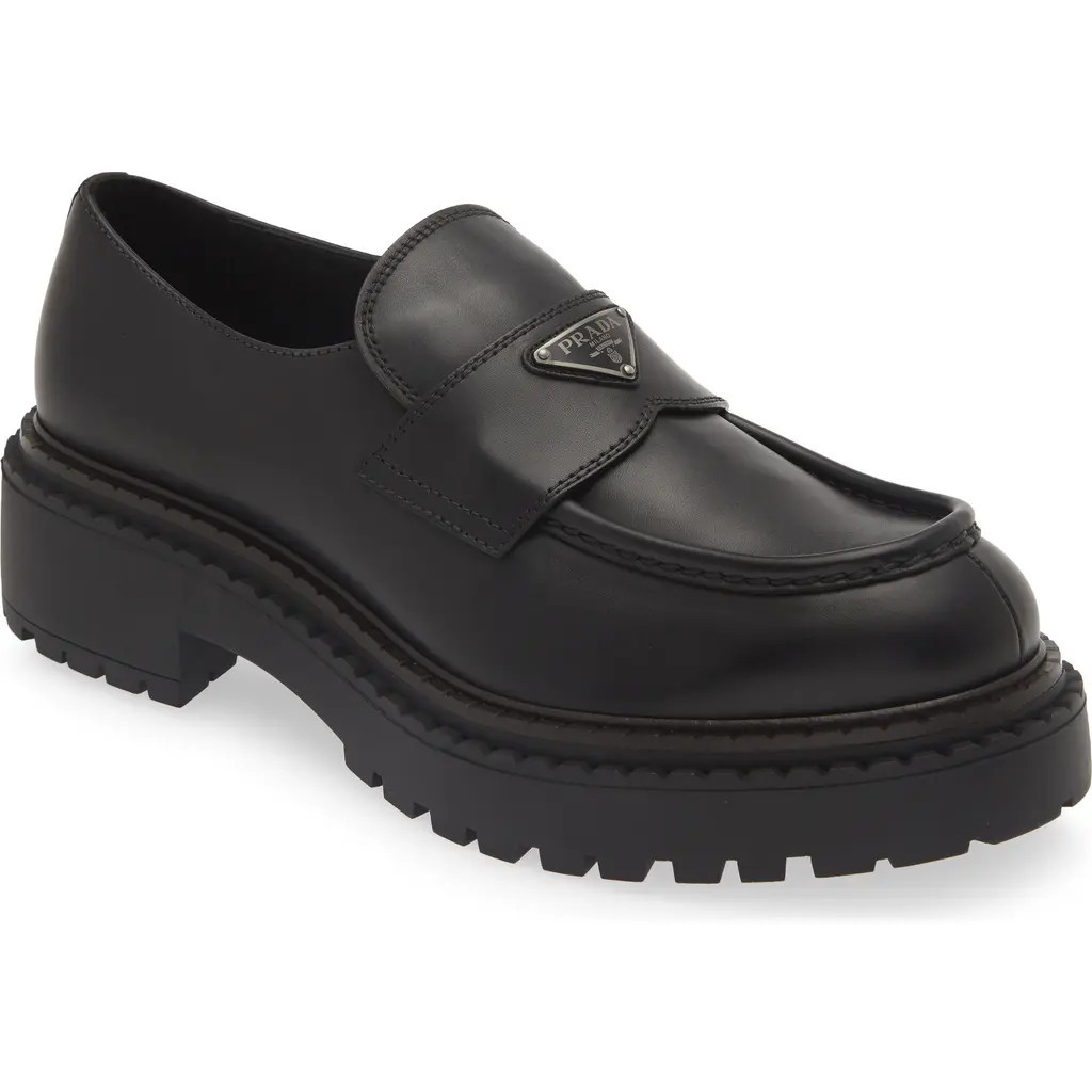 Prada Double Chocolate Platform Loafer in Nero at Nordstrom, Size 9.5Us | Nordstrom