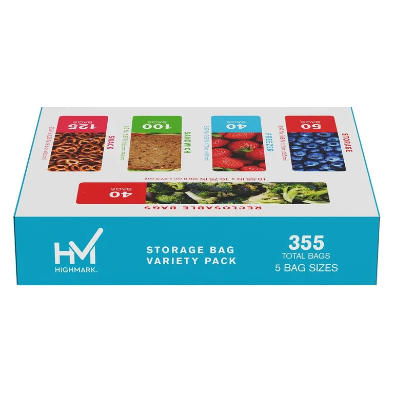 Highmark® Plastic Storage Bags, Variety Pack, Clear, Pack Of 355 Bags | Walmart (US)