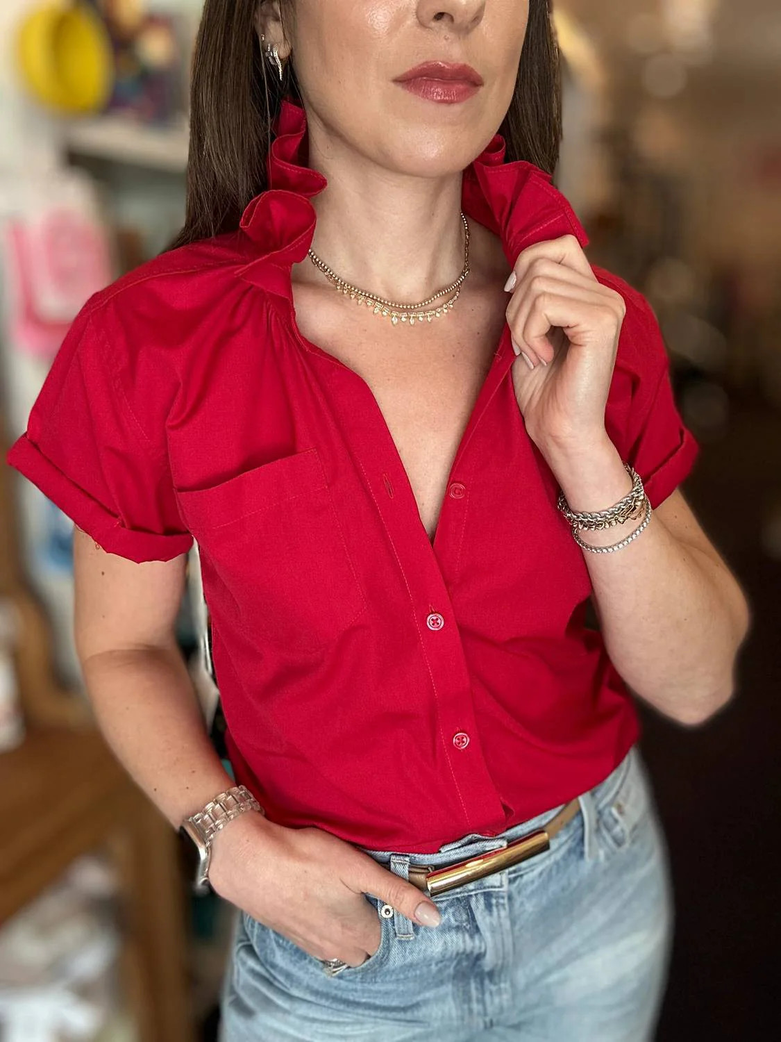 Quarantini Top In Red | Shop Simon