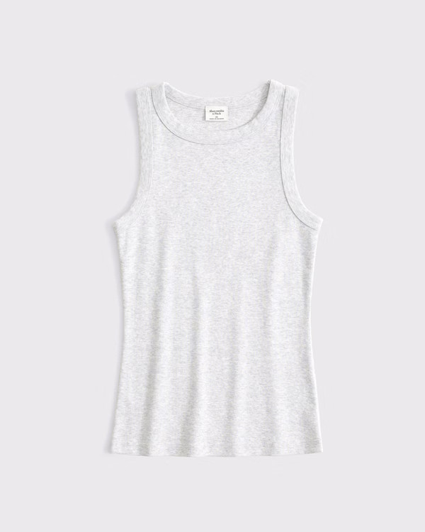 Vintage-Style Rib Tuckable Crew Tank | Abercrombie & Fitch (US)