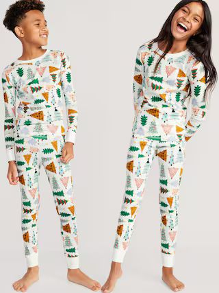 Gender-Neutral Printed Snug-Fit Pajama Set for Kids | Old Navy (US)