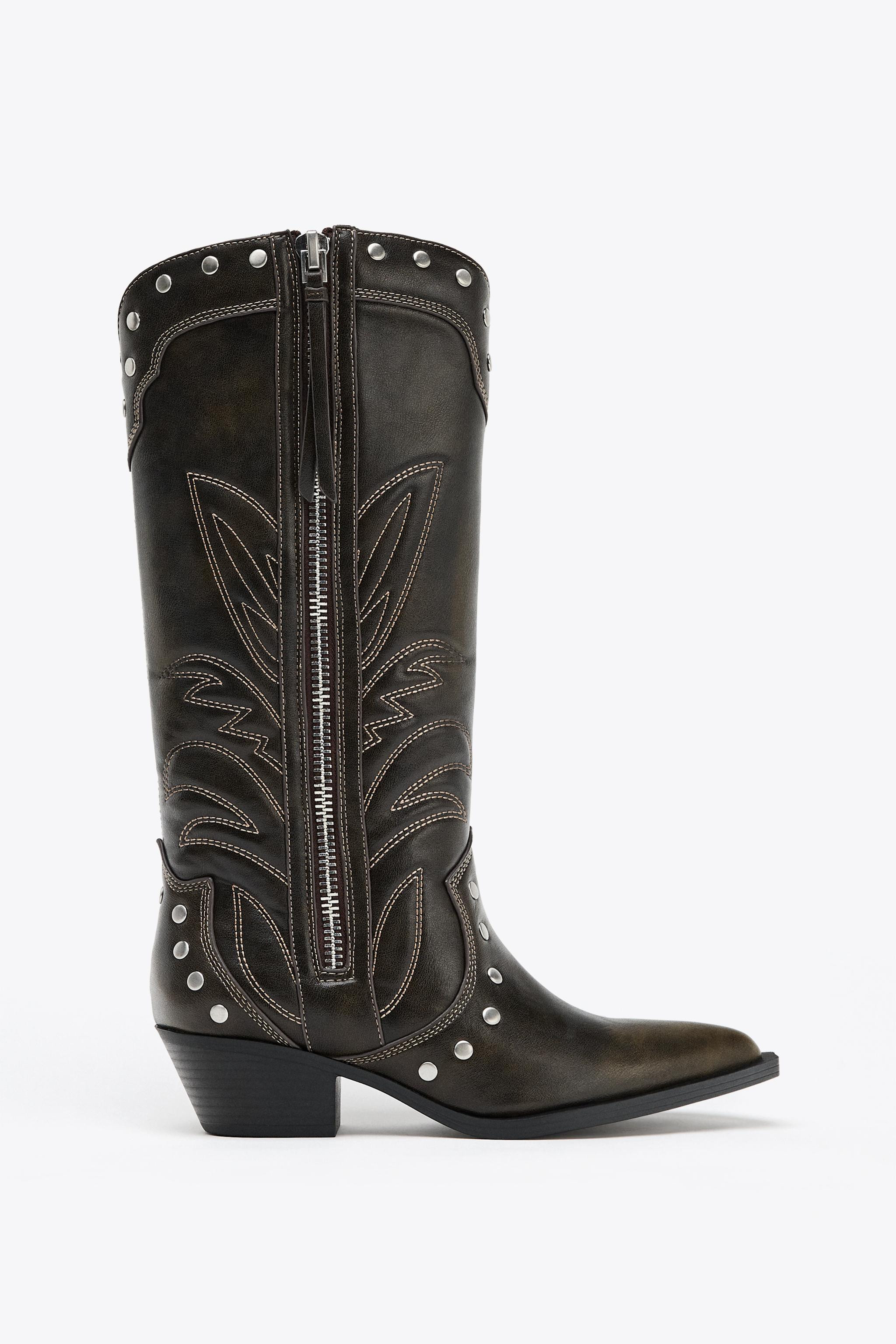 COWBOY STUDDED BOOTS | Zara US