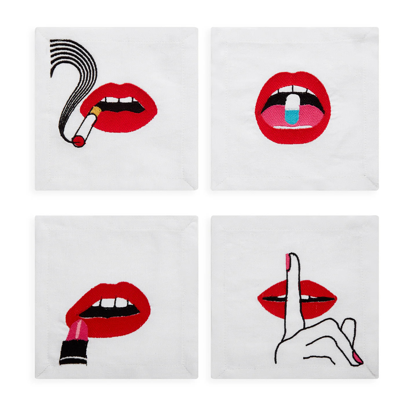 Lips Cocktail Napkins | Jonathan Adler US