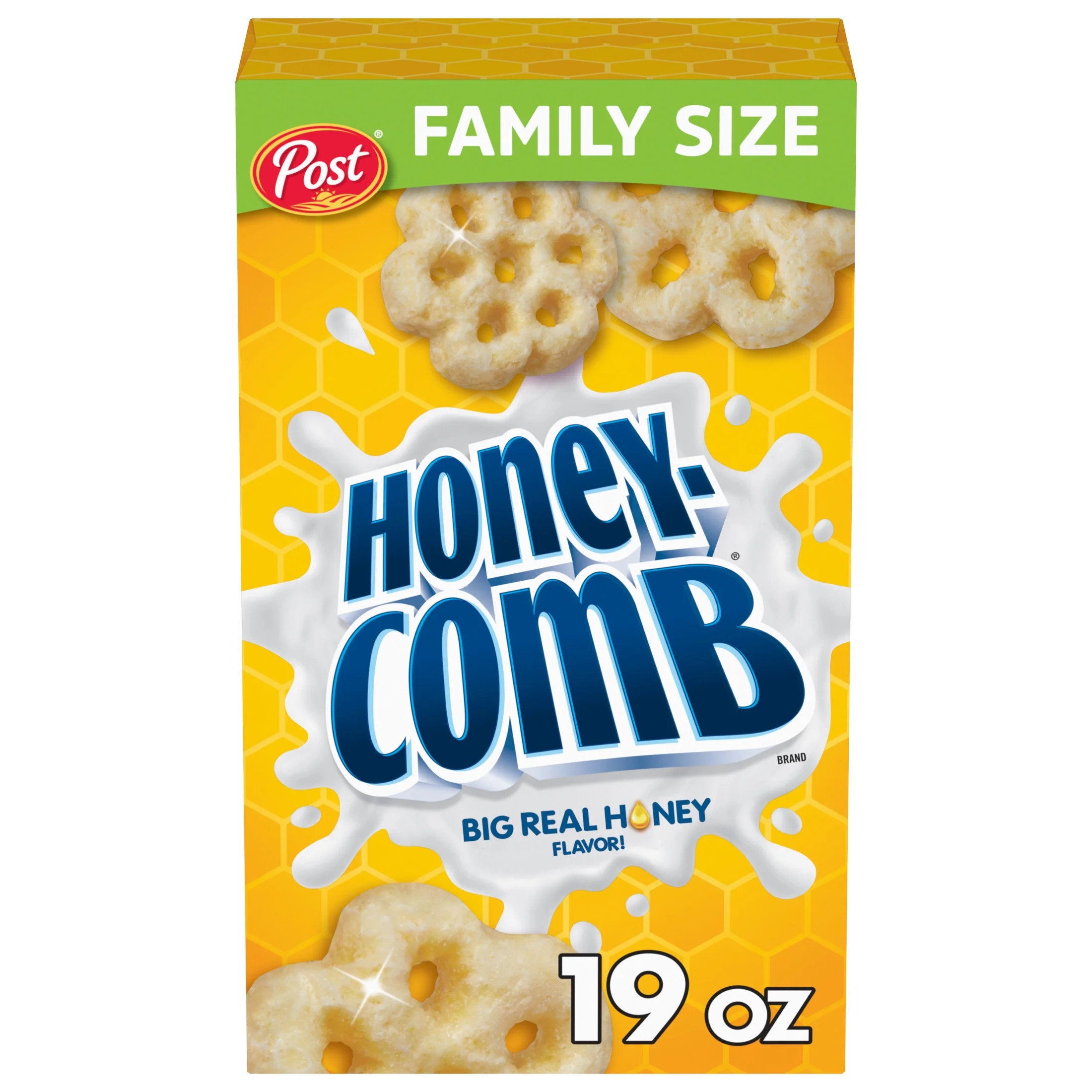 Post Honeycomb Cereal, Honey Flavored Crunchy Breakfast Cereal, 19oz Box | Walmart (US)