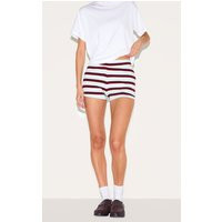 Micro short en jersey côtelé bleu à rayures multicolores, Bleu | PrettyLittleThing (FR)