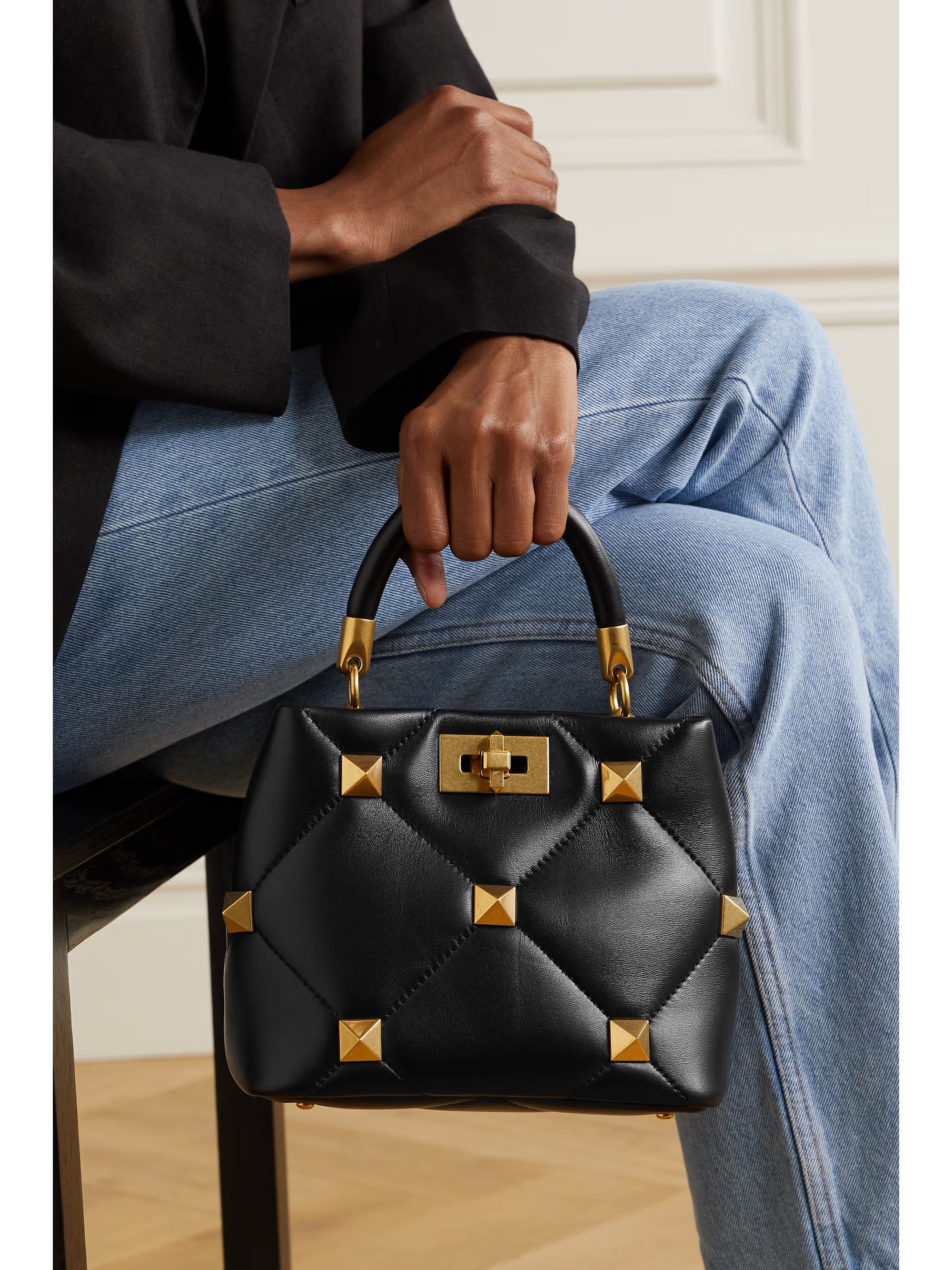 Valentino Garavani Roman Stud small quilted leather tote | NET-A-PORTER (US)