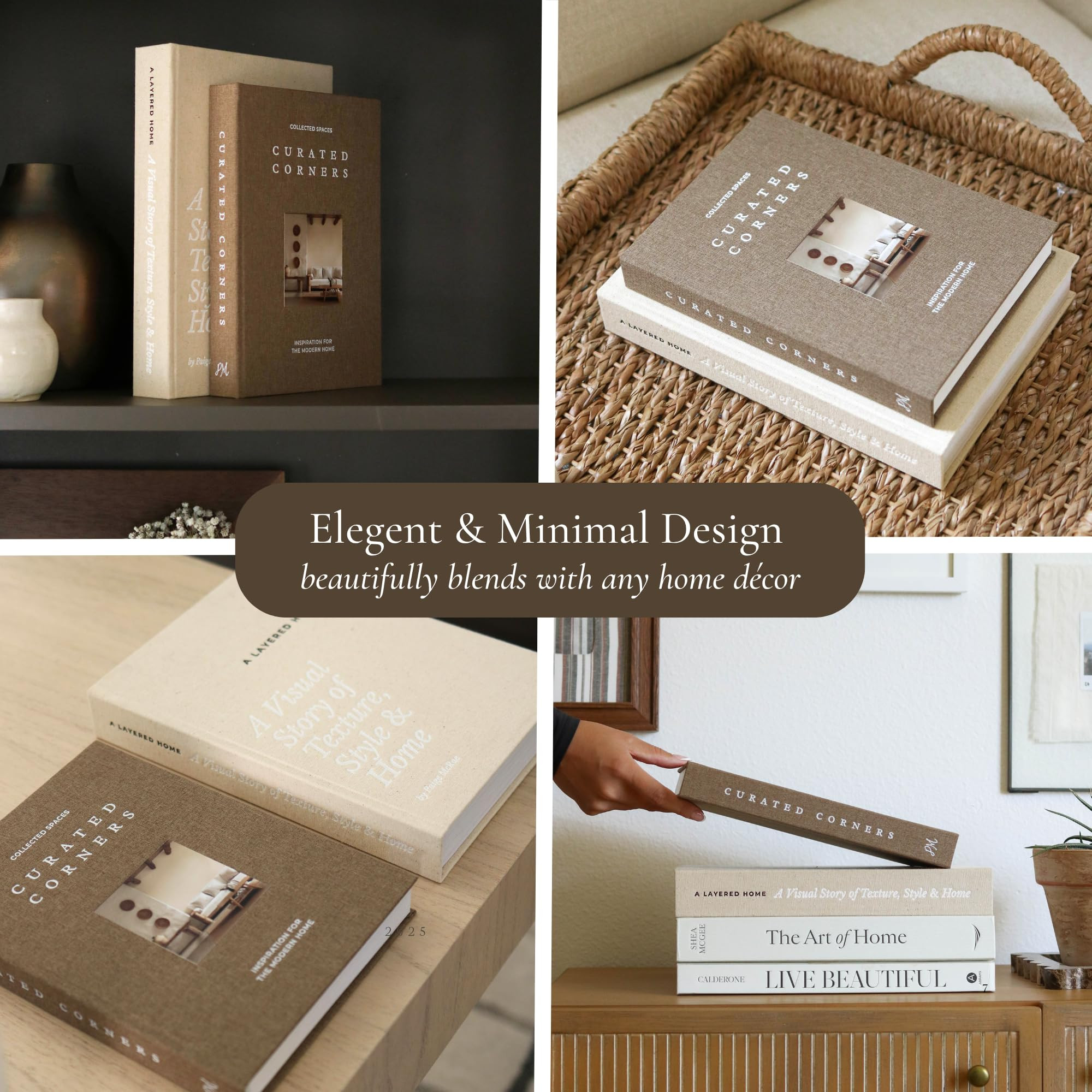 Decorative Books for Home Decor - 2 Linen Fake Books for Decorating Bookshelf, Coffee Table, Shel... | Amazon (US)