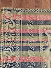 Antique Jacquard Coverlet Woven Wool 82 X 81 Navy, Green, Pink 19th Century | eBay | eBay US
