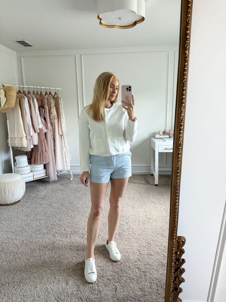 These Walmart shorts are giving me Vinyard Vines or J.Crew vibes, but at a much lower price point! I have them paired with this cute Walmart cardigan sweater and my favorite white tennis shoes for a casual daytime look! Wearing size small in the top and shorts. summer outfits // casual outfits // daytime outfits // brunch outfits // shopping outfits // vacation outfits // Walmart finds // Walmart fashion 

#LTKSeasonal #LTKStyleTip #LTKFindsUnder50