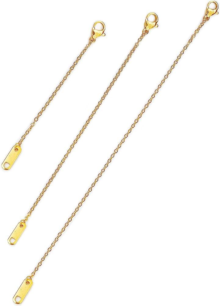 Altitude Boutique 18k Gold Plated Necklace Extenders Delicate Necklace Extender Chain Set for Women  | Amazon (US)