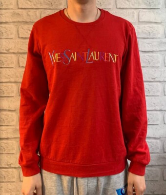 Yves Saint Laurent Vintage YSL Multi Logo Sweatshirt Cotton | eBay US