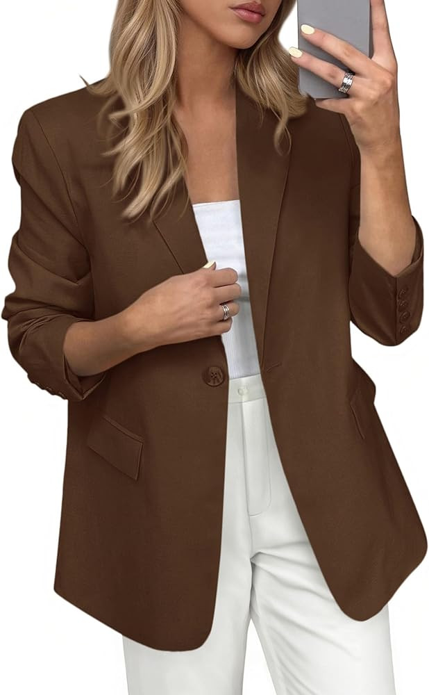 PRETTYGARDEN Blazers for Women Business Casual Outfits 2026 Spring Open Front Long Sleeve Suit Ja... | Amazon (US)