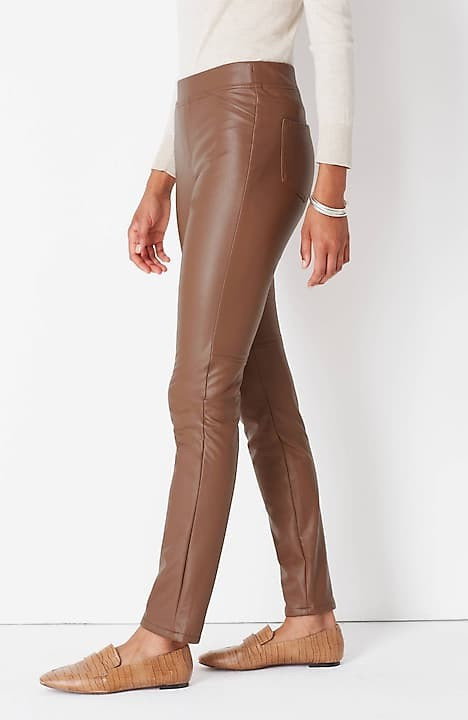 Vegan-Leather Pull-On Pants | J. Jill