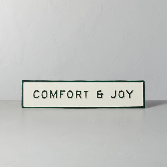 'Comfort & Joy' Seasonal Sign Green/Cream - Hearth & Hand™ with Magnolia | Target