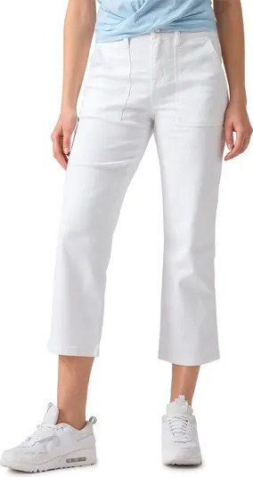Vacation Crop Straight Leg Cotton Blend Pants | Nordstrom