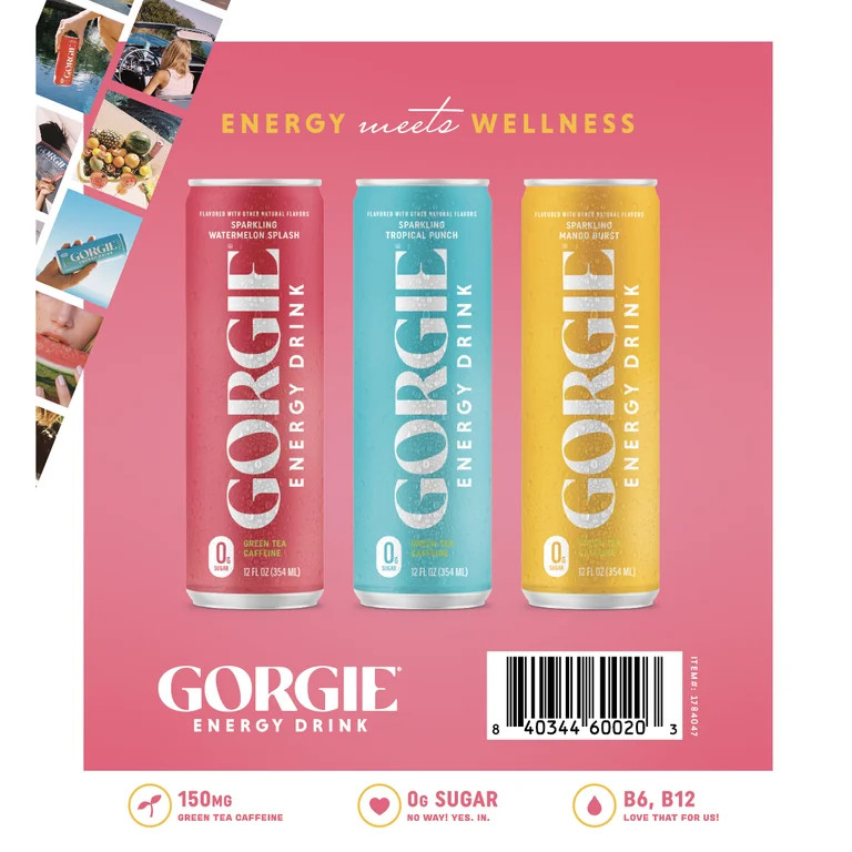 GORGIE - Variety Pack Sparkling Energy Drink 12FO ( Pack of 12) | Walmart (US)