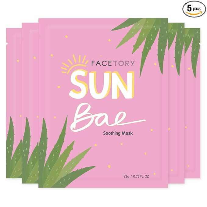 FACETORY K Beauty Face Mask Skin Care - SUN BAE SOOTHING Sheet Mask with Aloe & Shea Butter | Aft... | Amazon (US)