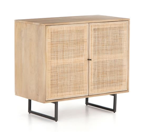 Dolores 35" Cane Two Door Cabinet | Pottery Barn (US)