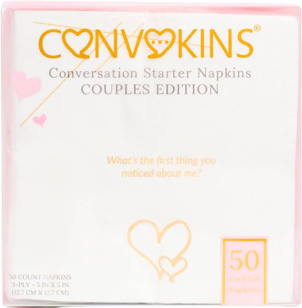 Cotier Convokins Couples Conversation Starter Cocktail Napkins - Spark Deep Intimacy & Meaningful... | Amazon (US)