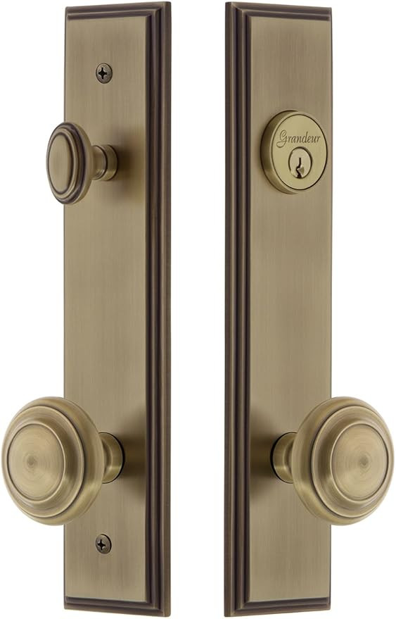 Grandeur Hardware 840105 Carre' Tall Plate Complete Entry Set with Circulaire Knob, Backset Size ... | Amazon (US)