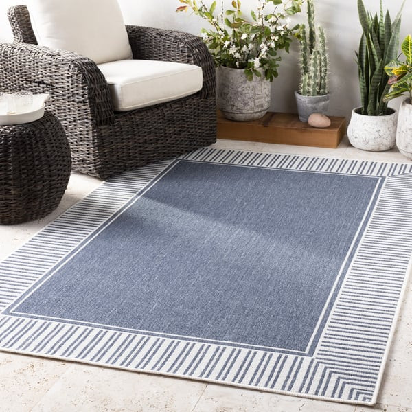 Alfresco ALF-9682 Denim/White Outdoor Area Rug | Rugs Direct