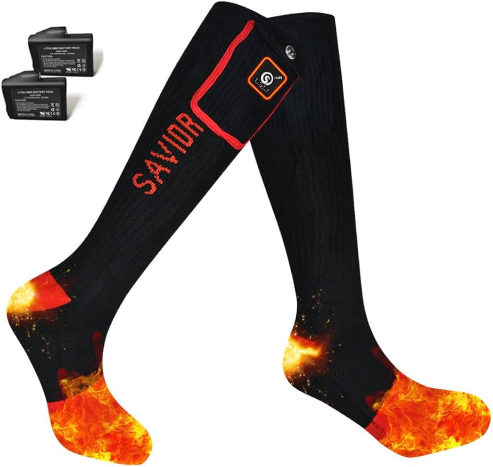 Savior Heated Socks,Rechargeable Electric Heated Socks for Men Women,Winter Foot Warmers,Suitable... | Amazon (US)