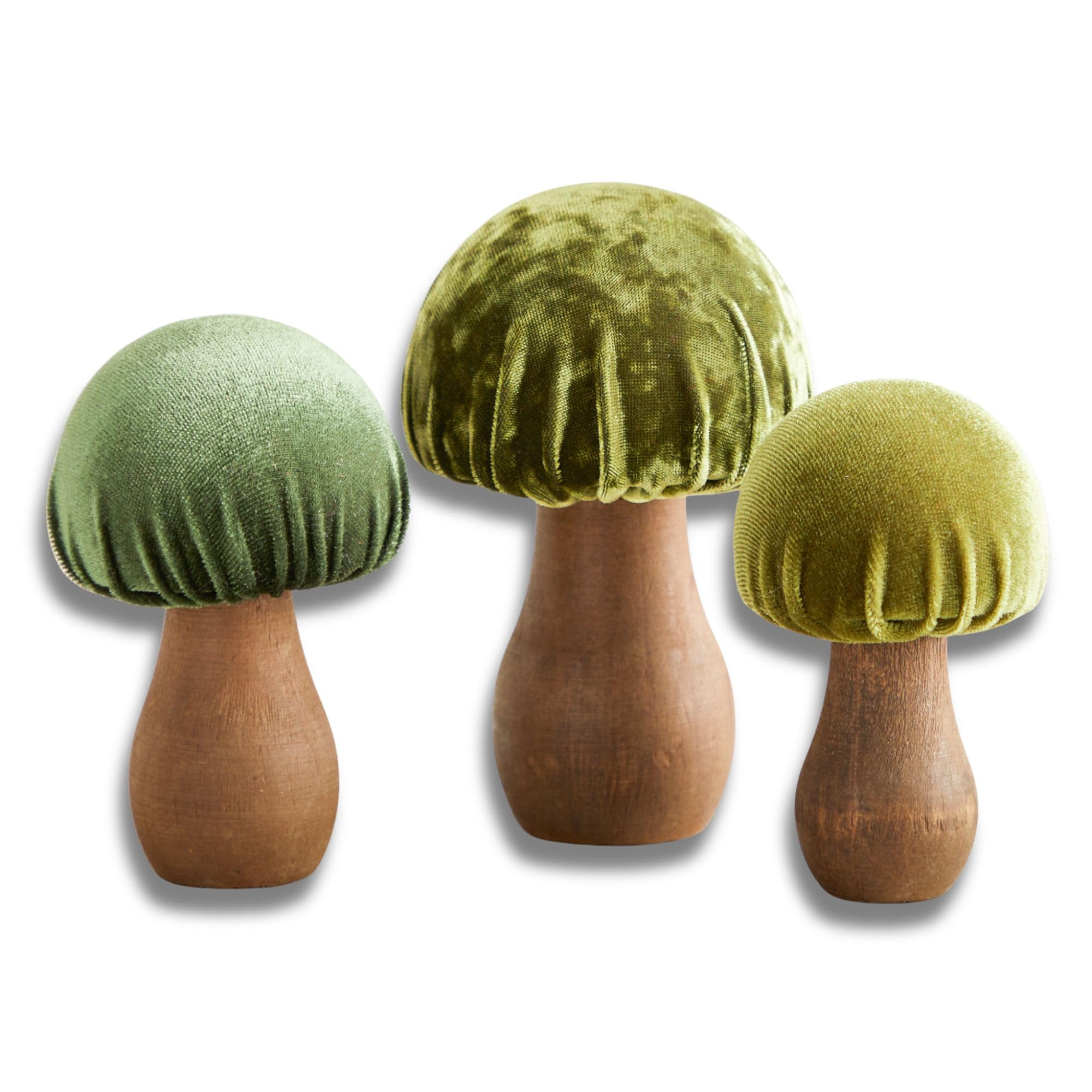 Your Heart's Content Velvet Mushrooms Set of 3, Shelf sitters, Mantel Decor, Everyday tablescape,... | Amazon (US)