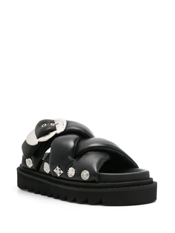 stud-embellishment leather platform sandals | Farfetch (BR)