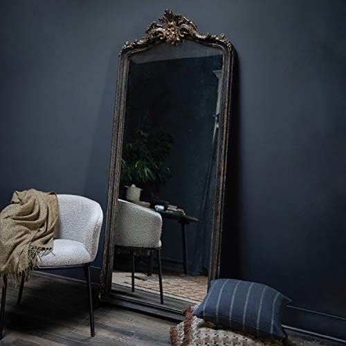 Creative Co-Op Resin Framed Wall, Distressed Black & Gold Finish Mirror | Amazon (US)