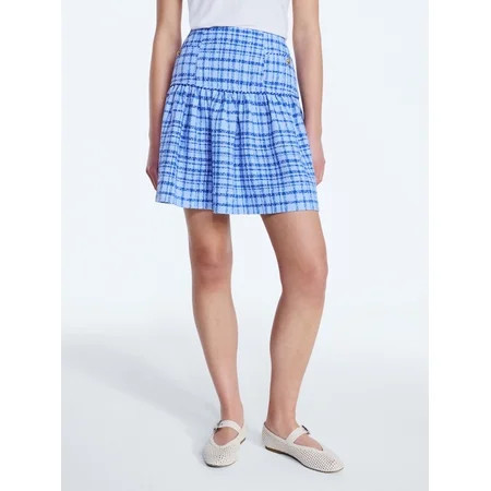 Free Assembly Women's and Women's Plus Drop Waist Tweed Mini Skirt, Sizes 0-22 | Walmart (US)