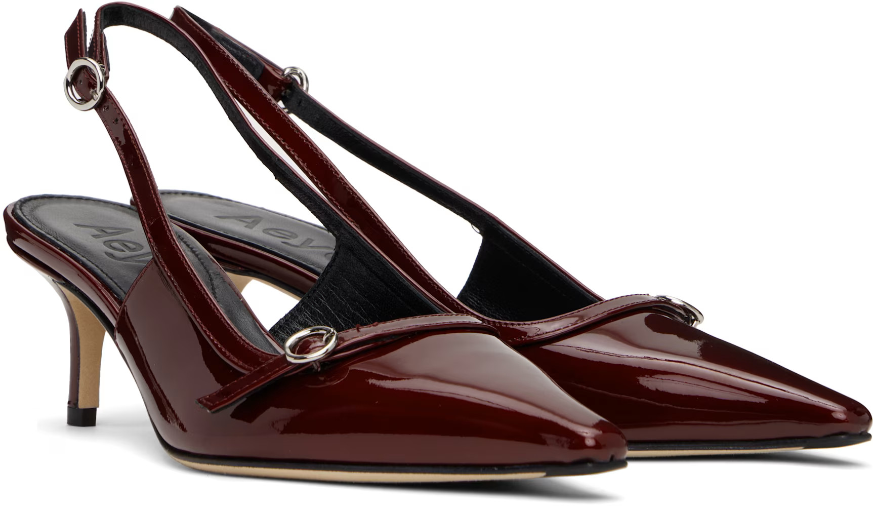 Red Saba Leather Slingback Heels | SSENSE