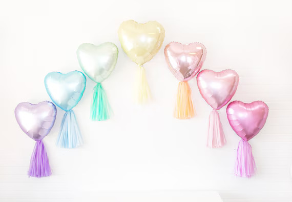 Rainbow Heart Balloon Backdrop  Valentines Day Decor  | Etsy | Etsy (US)