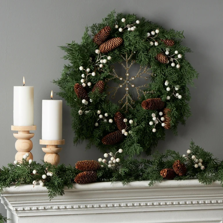 My Texas House White Gold Berry Wreath, 20" | Walmart (US)