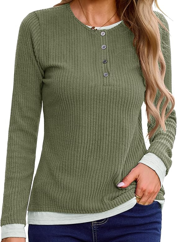 Gardenwed Sweater for Women Long Sleeve Shirts Tunic Tops Women Loose Fit Sweaters Trendy 2025 | Amazon (US)