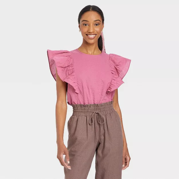 Women's Flutter Sleeve Tank Top - A New Day™ | Target