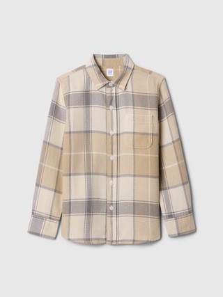 Kids Plaid Waffle-Knit Shirt | Gap Factory