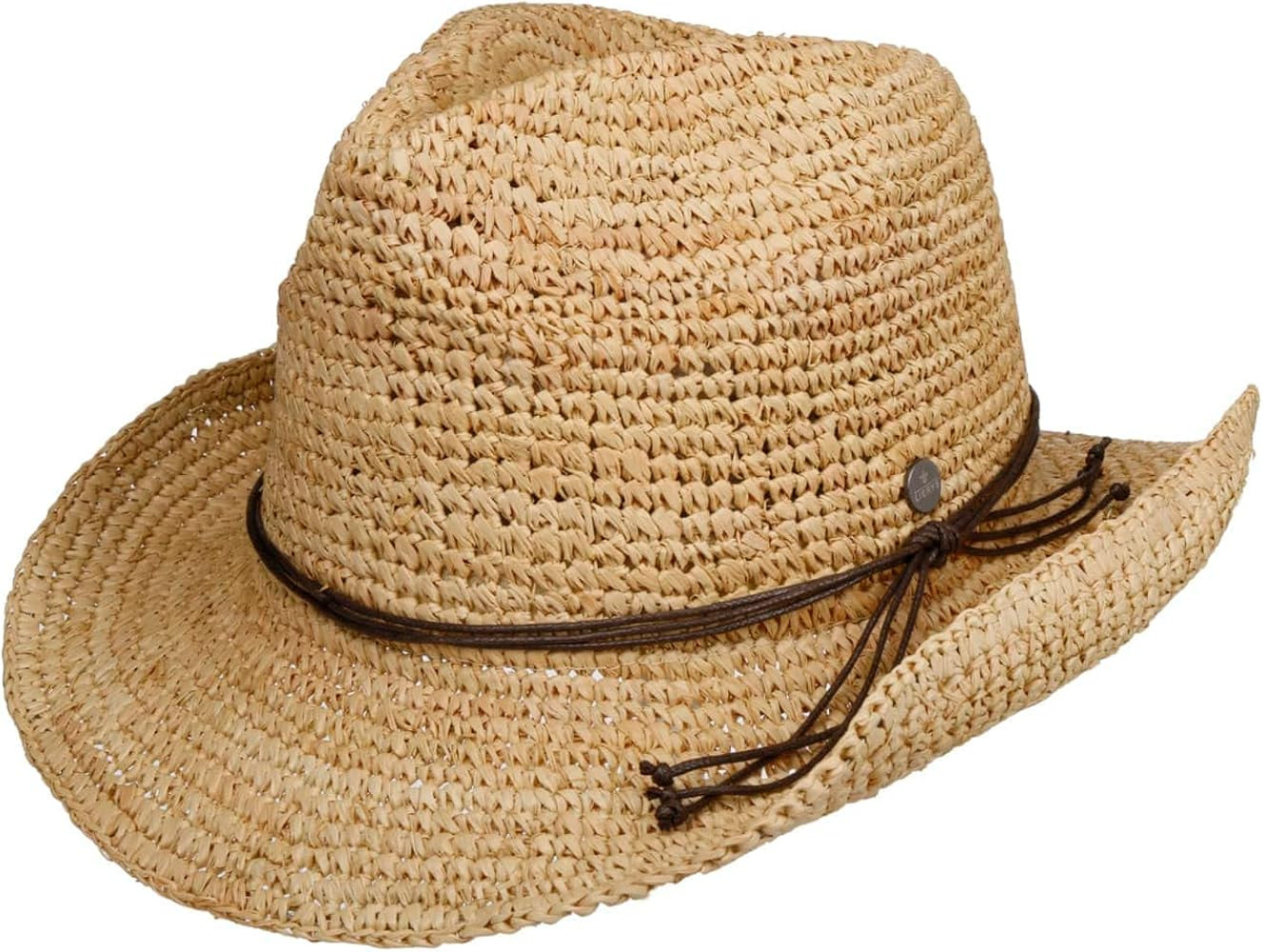 Lierys Crochet Raffia Western Hat Women/Men - Beach Straw Spring-Summer | Amazon (UK)